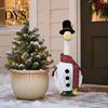 Weather Resistant Polyester Costume 1 Set Christmas Porch Goose Outfit, Festive Dress with Hat, Winter Garden Statue Clothes Fall Holiday for 23 Inch