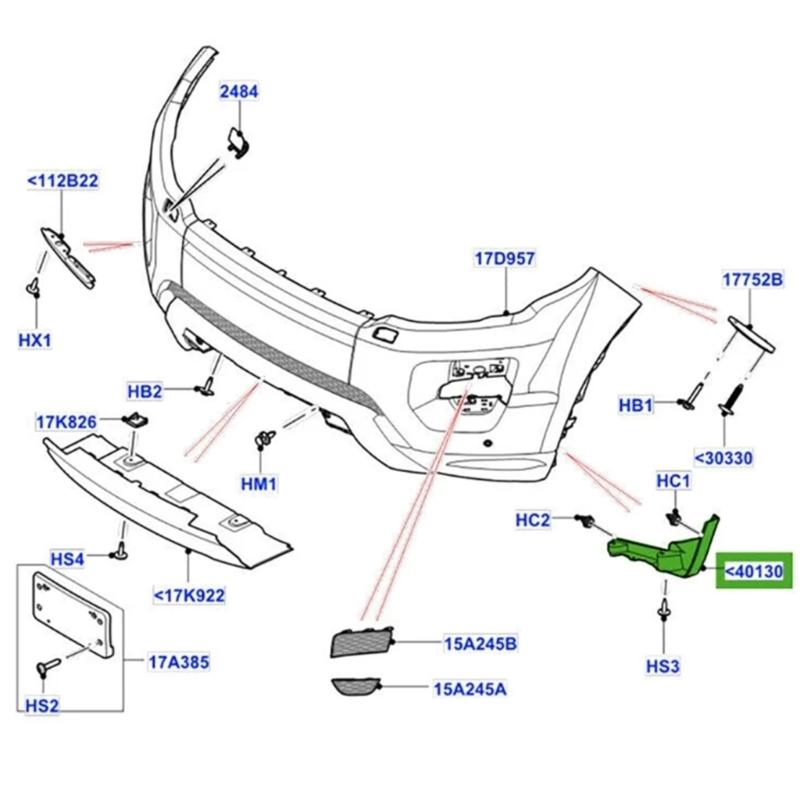 Replace LR028550 LR028551 Car Front Bumper Finisher Auto Accessory Easy Installation for  12-15 Extension Bracket