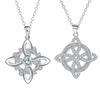 925 Thai Silver Classic Witch Knot Necklace With Zircons Trinity Knot Good Luck CZ Charm Wiccan Symbol Protection Jewelry