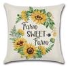 Pillow Farm Sunflower Pillow Cover Happy Summer Thanksgiving Car Waist Support Cushion Home Pillow Cover