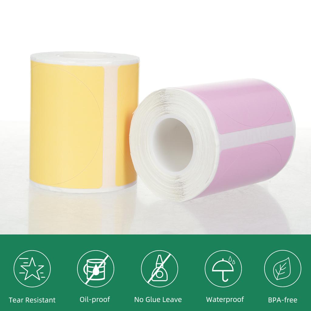 Thermal Label Paper Round Label Barcode Price Size Name Blank Labels Waterproof Tr Resistant Compatible with   M221/M110/ 0/M200/M220 and DETO