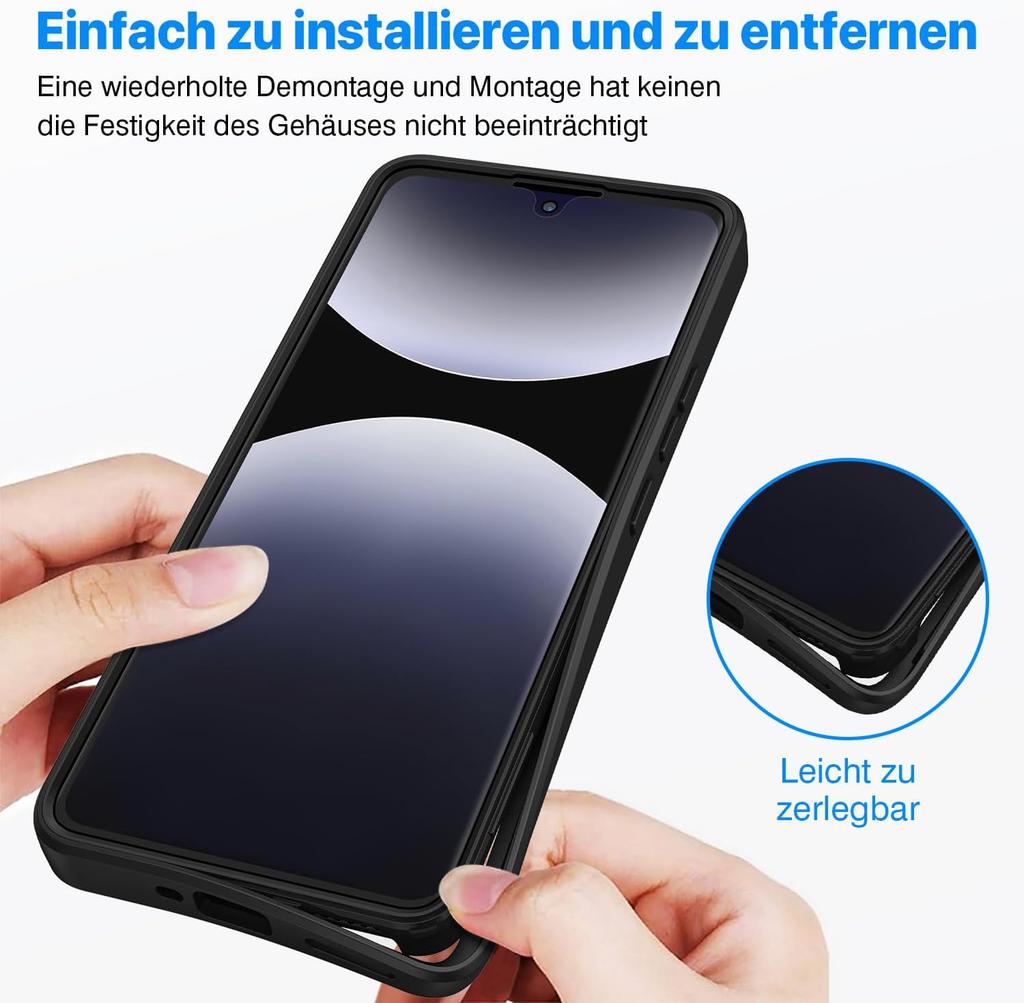 Hülle für Xiaomi Redmi Note 14 Pro 5G 13 12 11 10 13C 14C 12C 10C 9C 360-Grad-Hülle mit eingebautem Displayschutz Stoßfeste Abdeckung