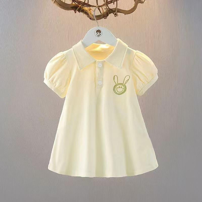 Girls' Summer Dresses: Lightweight Solid-Color Polo Dresses and Elegant Princess Dresses for Young Girls