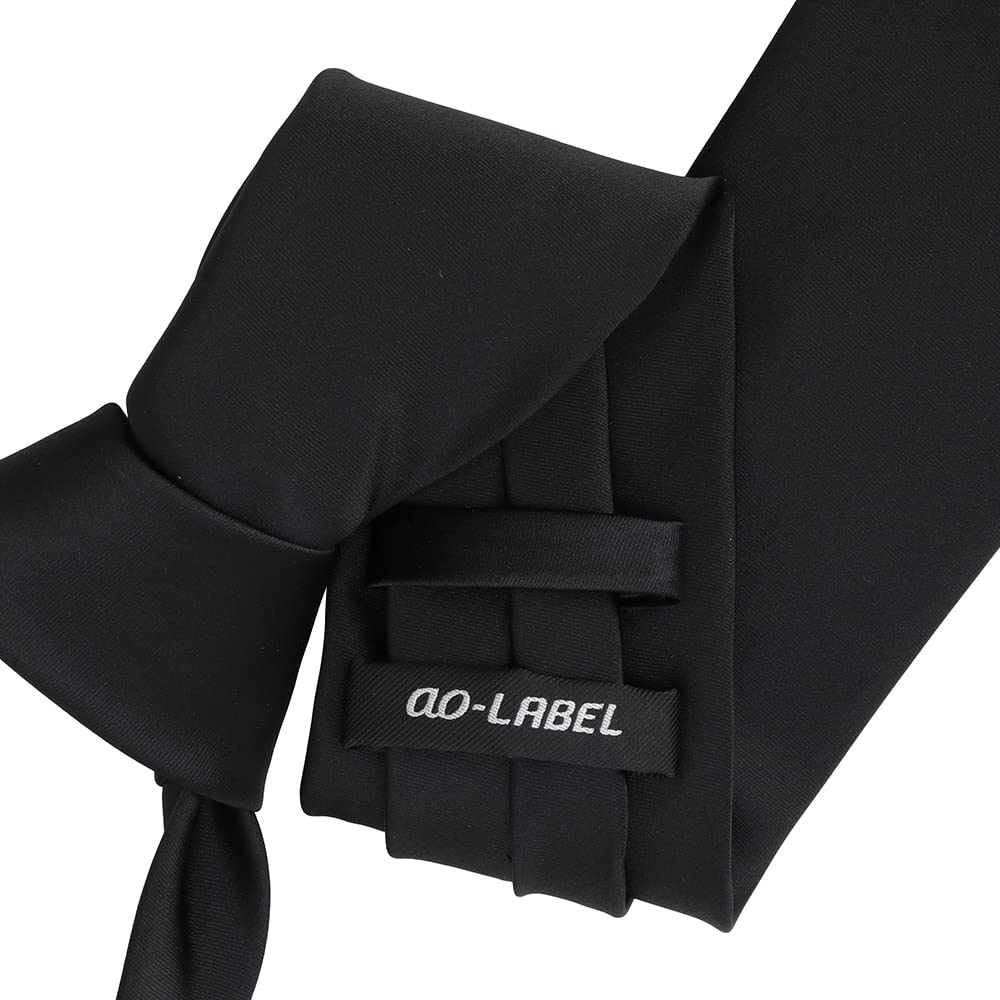 [ao-LABEL] Brand Necktie, Black Necktie, Formal Occasions (FuneralWakeMemorial Service), Plain Black