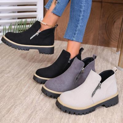 Women's Plus Size Side Zipper High Top Ankle Boots New Autumn Winter Fashion Casual Shoes