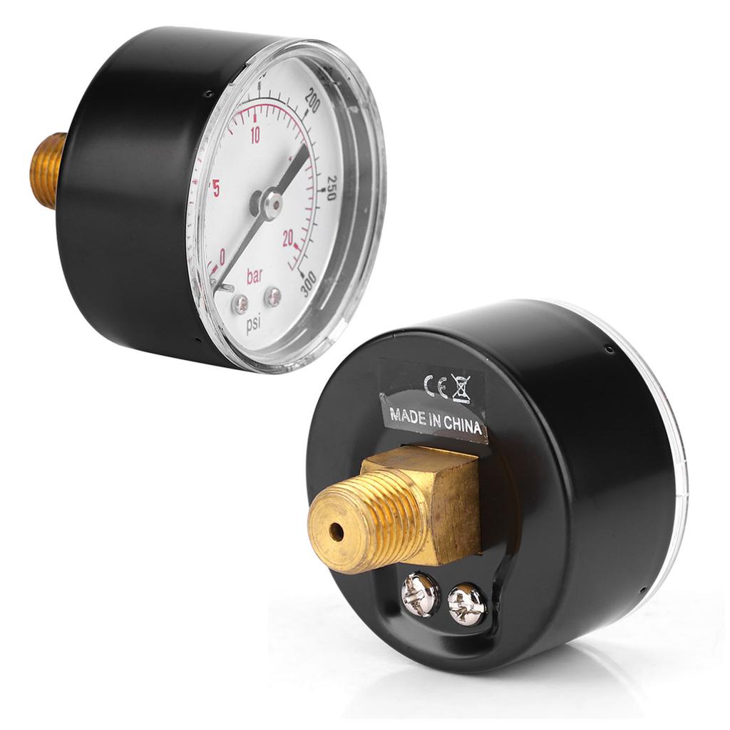 Pressure Gauge 50mm Dial 14 BSPT Back Connection for Air Water Oil Gas (0300PSI 020Bar)