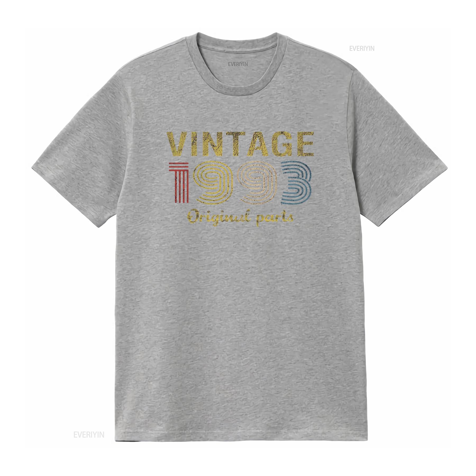 

30th Birthday GifT T Shirt for Men Vintage Original Parts 1993 Retro Black 3X Large vintage Washed Unisex Stretched Comfortable S