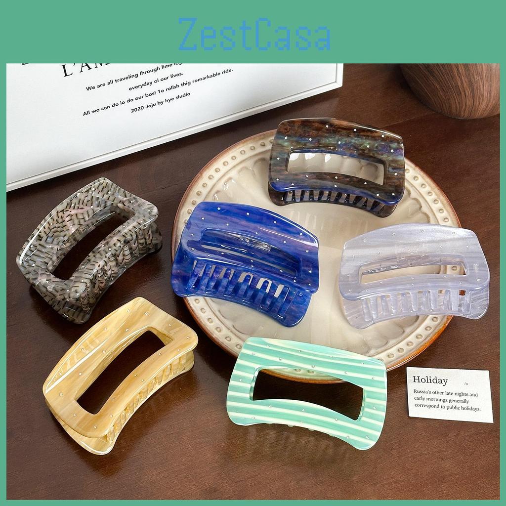 Oversized Acrylic 40mm Hair Claw Clip With Chic Rhinestone Accents For Looks Glamorous