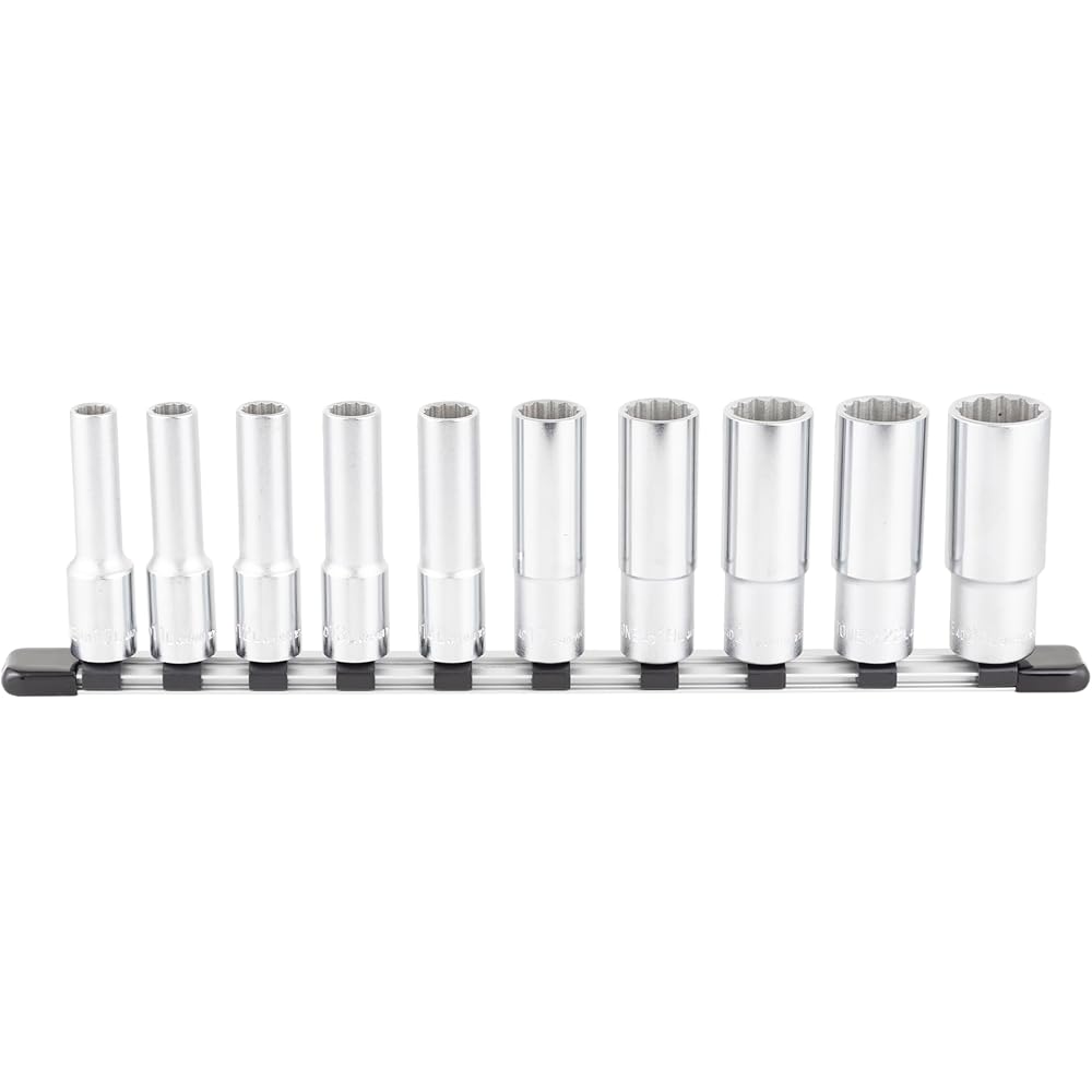 Tone Deep Socket Set 12-Point with Holder 12.7mm (1/2 inch) 10-Piece Tool Set