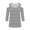 Women's Casual Shirt Blouse Print V-neck Sexy Cold Shoulder 3/4 Sleeve Top