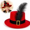 Vintage Children's Feather Top Hat Black Magician Top Hat Fashion Gentleman Cap  Party Costume