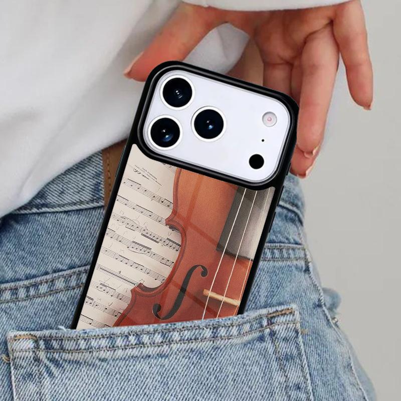 Musical Cello Violin Phone Case for iPhone 17ProMax 12 13 14 15 16e 17 Pro Max Plus Air Cover