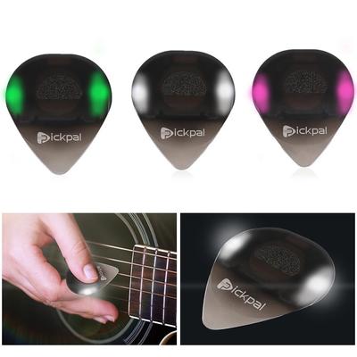 Plastic Guitar Picks with High-Sensitivity LED Light Musical Instrument Glowing Plectrum Portable for Bass Electric Guitarists