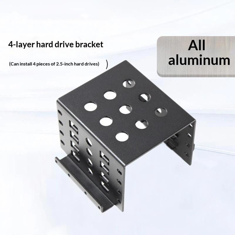 4 Bay 2.5 Inch To 3.5 Inch Ssd Hard Drive Enclosure Caddy Chassis Internal Mounting Adapter Bracket Aluminum Alloy Tray Holder