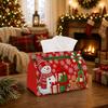 1pc Christmas Tissue Box Holder with Classic Festive Winter Design-Snowman Cardinal Bird Gift,Ideal for Kitchen,Living Room,Bedroom,Bathroom,Car-Seaso