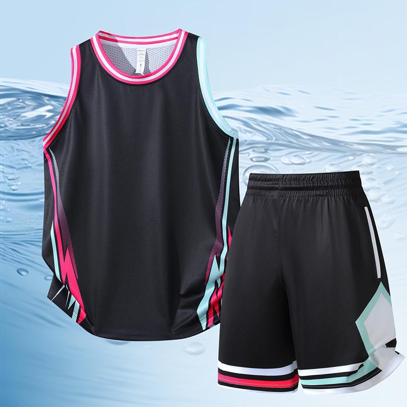Men's Outdoor Basketball Training Sports Loose and Comfortable Set Summer Fashion Trend Sports Vest Five Point Shorts Set
