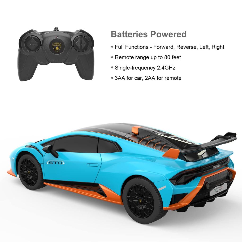 RASTAR Lamborghini Huracan STO Radio Controlled RC Model Blue 1/24 Car, Car, 2.4GHz