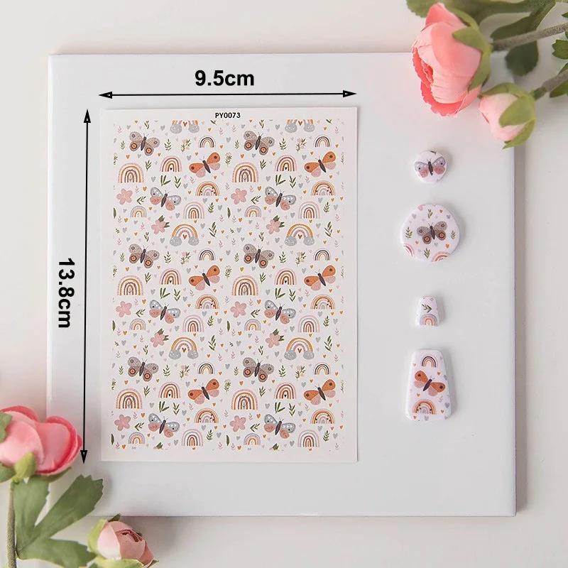 Estilo Boêmio Coração Arco-Íris Borboleta Argila Polímera Papel Especial para Transferência de Aquarela Ferramenta de Colorir Joias de Brinco de Cerâmica Macia