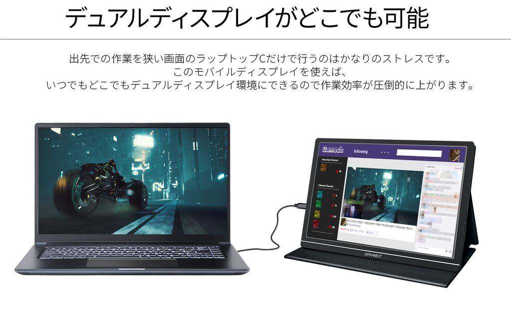 JAPANNEXT Mobile Monitor IPS Panel WUXGA 1920x1200 Resolution with Smart Case PC 10.1-inch (Type C/MAC Compatible/Built-in Speaker/Glossy)