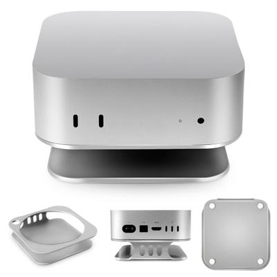 Mini 4 Dockständer Desktop-Halterung Metallhalter Halterung Einfacher Power-Button-Zugriff mit verbesserter Kühlung für Mac Mini4 Schreibtischorganisation