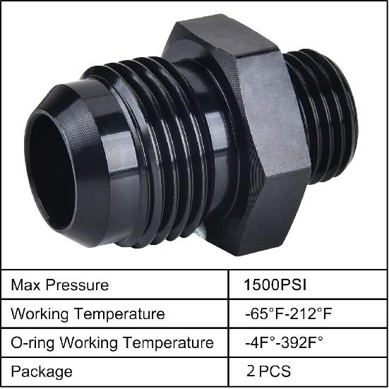 EVIL ENERGY 8AN Flare To AN6 ORB Male O-Ring Fitting Adapter 2PCS