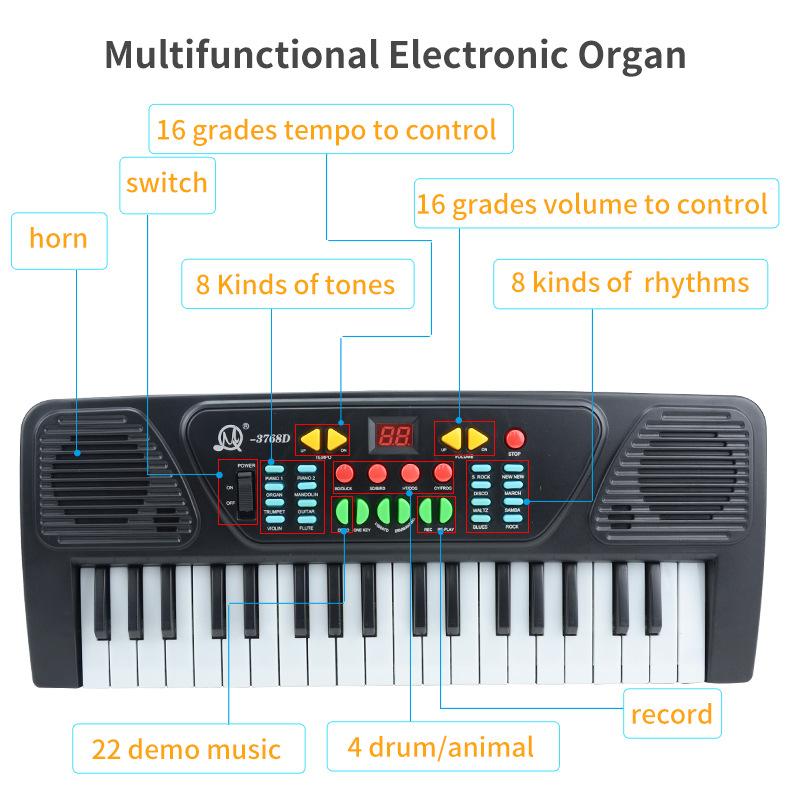 Multifunctional Electronic Organ With Usb Microphone, Simulated Early Education Enlightenment Music Piano, Children'S Toys