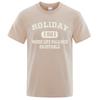 Holiday 1961 Work Life Balance Enjoyable Tops Men Summer Oversize T-Shirts Cotton Loose T Shirts Fashion Breathable New T Shirt