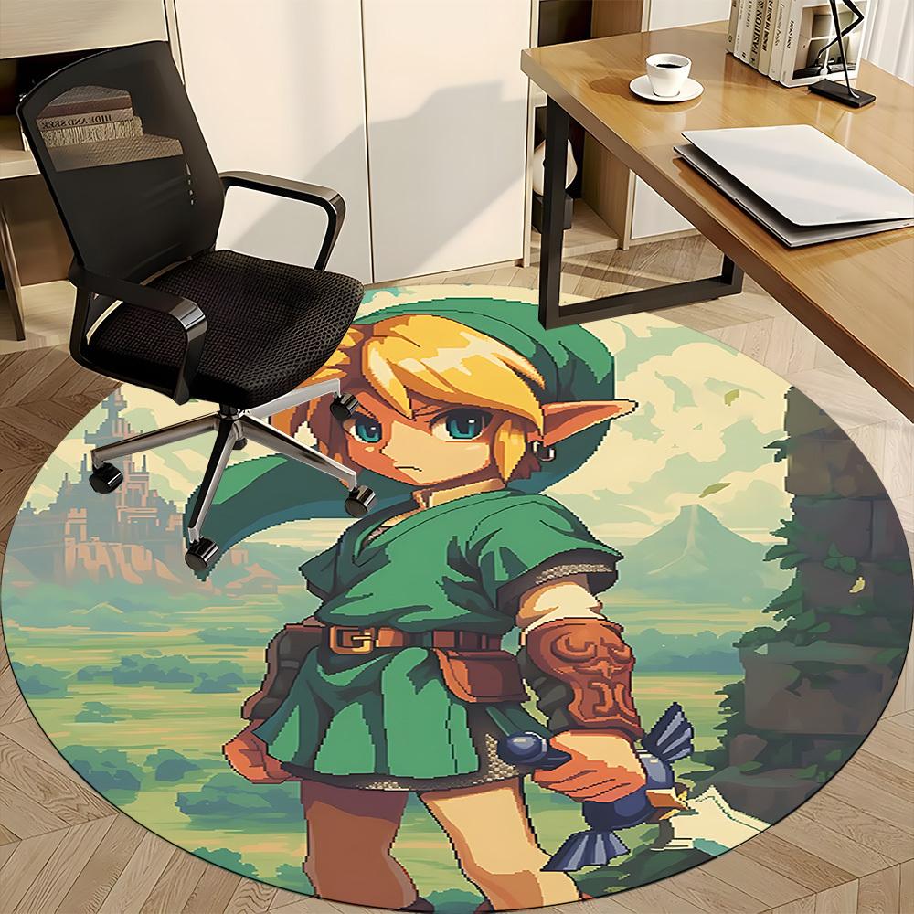 1pc Legend Zelda Office Round Area Rug, Under Office Chairs Bedroom Living Room Home Decor, Room Decoa1016240