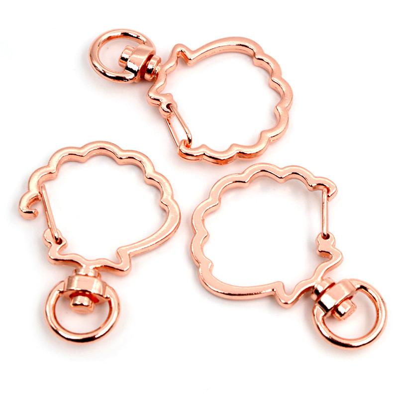 10pcs Cat Heart Snap Hook Trigger Clips Buckles For Keychain Lobster Lobster Clasp Hooks for Key Ring Clasp Jewelry Supplies