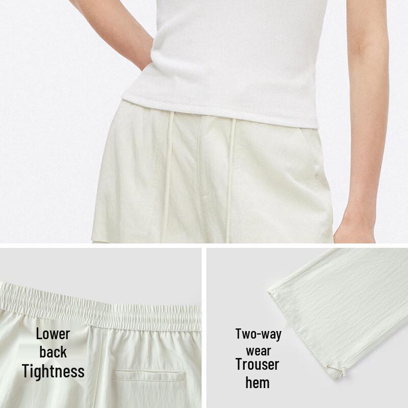 Semir Women's Workwear Wide-Leg Drawstring Pants