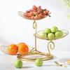 Lotus Leaf Shape 3-Tier Fruit Basket Metal Wire Fruit Storage Tray  Home Decoration