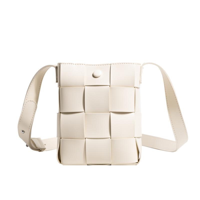 New Sweet Versatile Messenger Bag Casual Shoulder Bag Solid Color Woven Bag Mini Small Bag Mobile Phone Bag