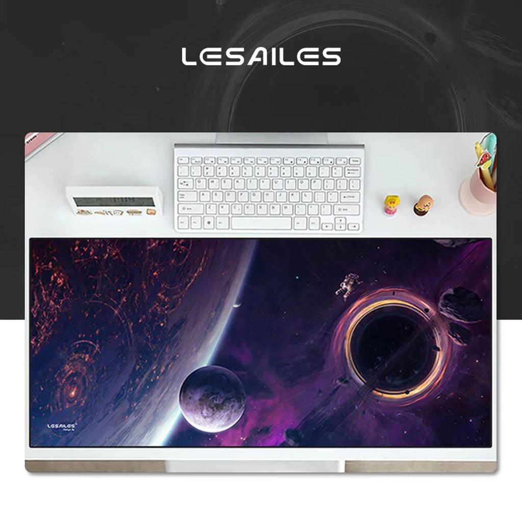 LESAILES Mouse Pad for Gaming And Office, Solid Color Large Computer Desk Mat, 900*400*4mm, Black