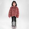 Checkered Retro Down Jacket Girls Fashionable Casual Cotton Coat Little Girl