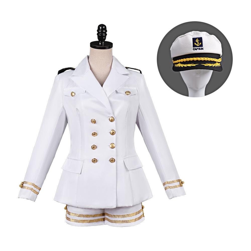 Cosplay Zhang Yuanying completo da canto stile navy completo cosplay uniforme da marinaio doppiopetto bianco costume cos