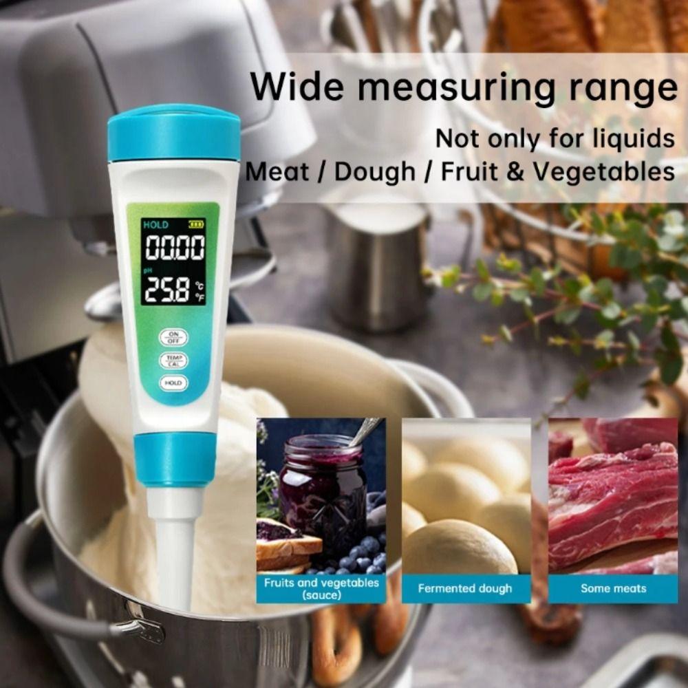 Digital Display PH Meter Backlight LCD Temperature Meter Acidity Analyzer  Professional Use