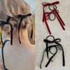 2Pcs Fashion Red Black Velvet Bow Hair Ties Hairpin For Women Girl New Year Hair Accessories Bow Rubber Bands Hair Clips