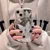 For iPhone 16 Pro 13 Case Luxury Mirror Silver Butterfly Phone Case iPhone 15 14 11 12 Pro Max 16 Plus XR X XS Shockproof Cover