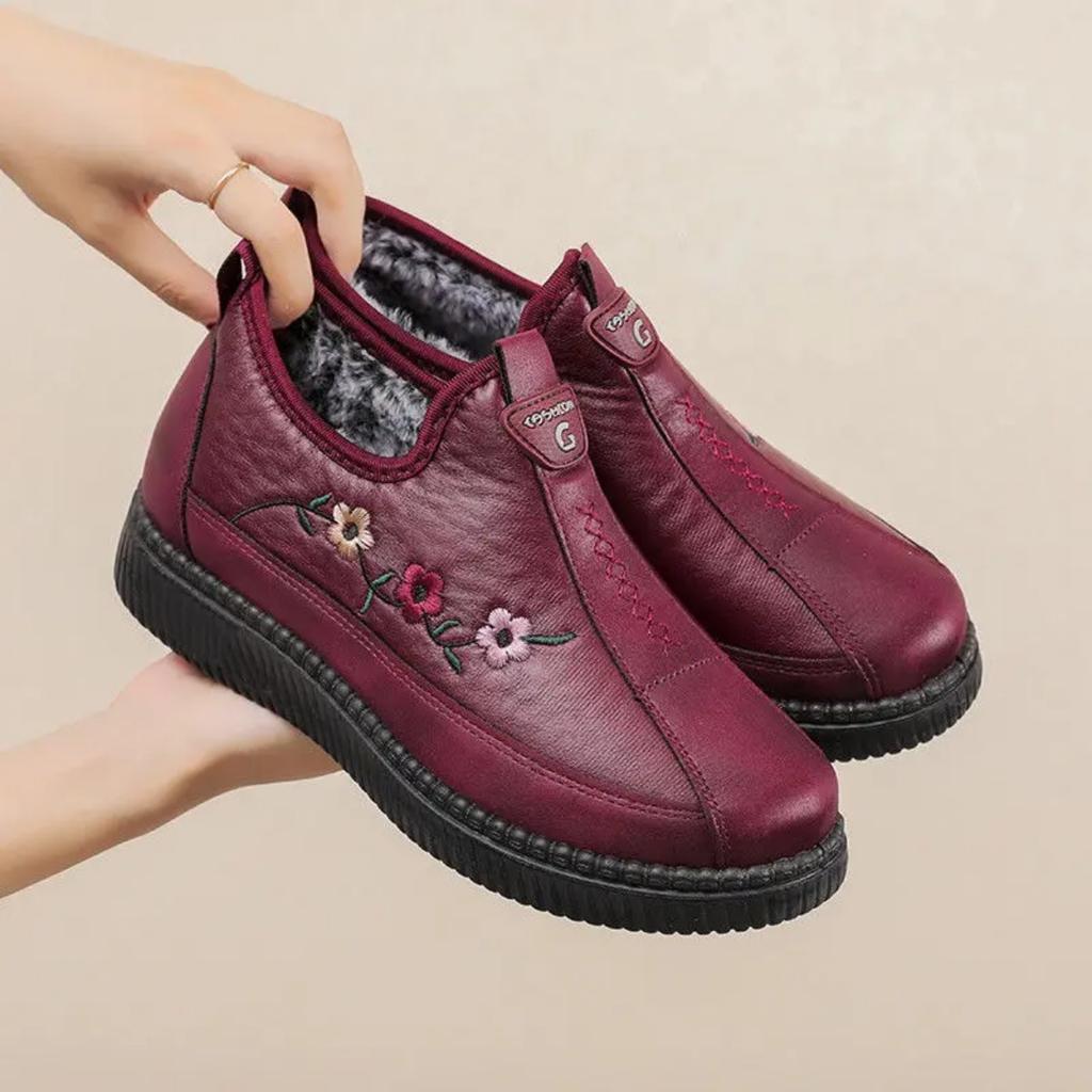 New Winter Design Warm Boots Comfort Casual Furry Keep Warm Fur Leather Sneakers for Women Winter Plush Ankle Boots