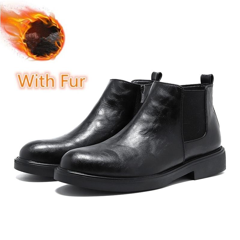 Мужские кожаные модные ботинки с высоким верхом — фото 9