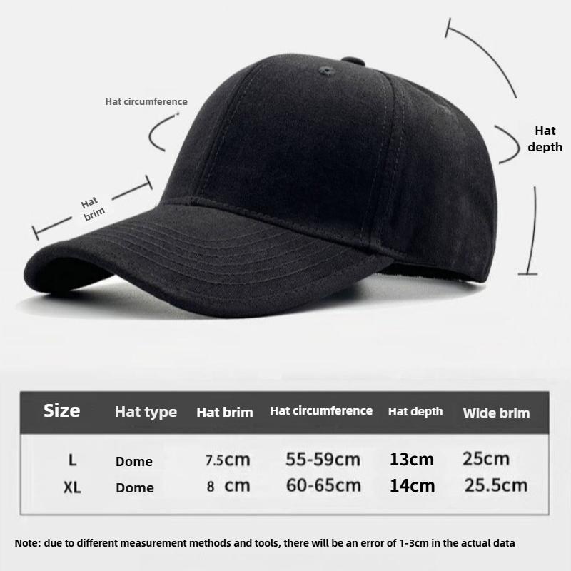 Large Size 60-65Cm Hat Winter Men Big Head Fitted Full Closed Baseball Cap Plush Keep Warm Trucker Caps Hard Top Sports Sun Hat