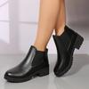 Women Boots Chunky Heel Platform British Style Thick Sole Increase Height Casual Chelsea Boots For Autumn And Winter Casual Wear