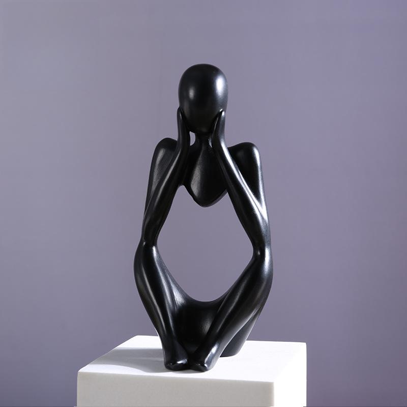 Y Mini Abstract Thinker Statue - Modern Resin Sculpture for Home Decor & Living Room Creative Figurine for Bookshelf Office Desk