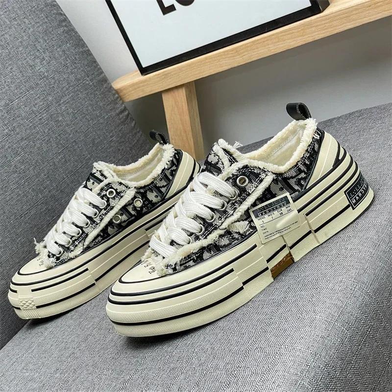 Multi functional canvas shoes for spring and summer, comfortable, thick soled, wear-resistant, casual board shoes