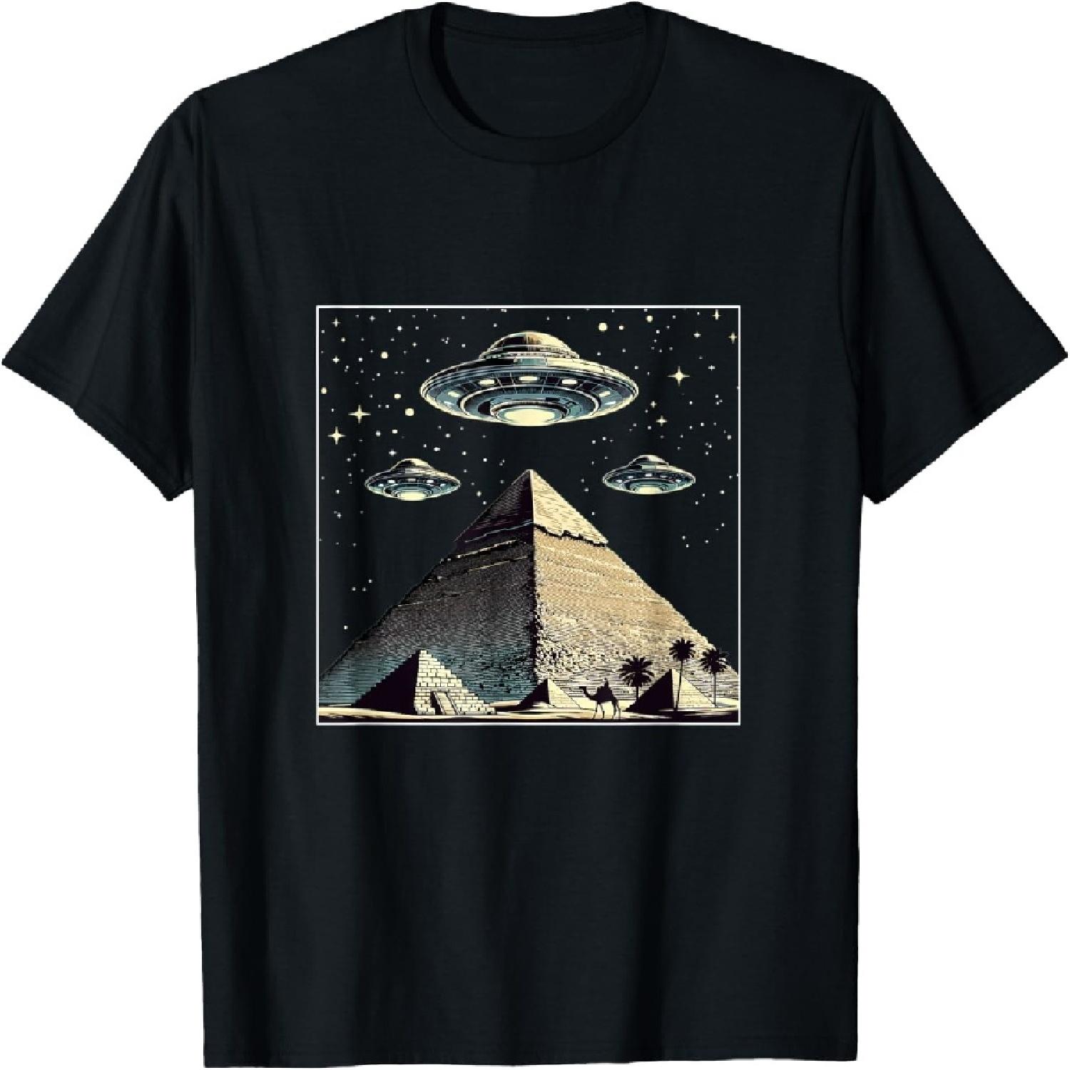 Alien Abduction Egyptian Pyramids UFO Egyptian T-Shirt XXXXXL разноцветный
