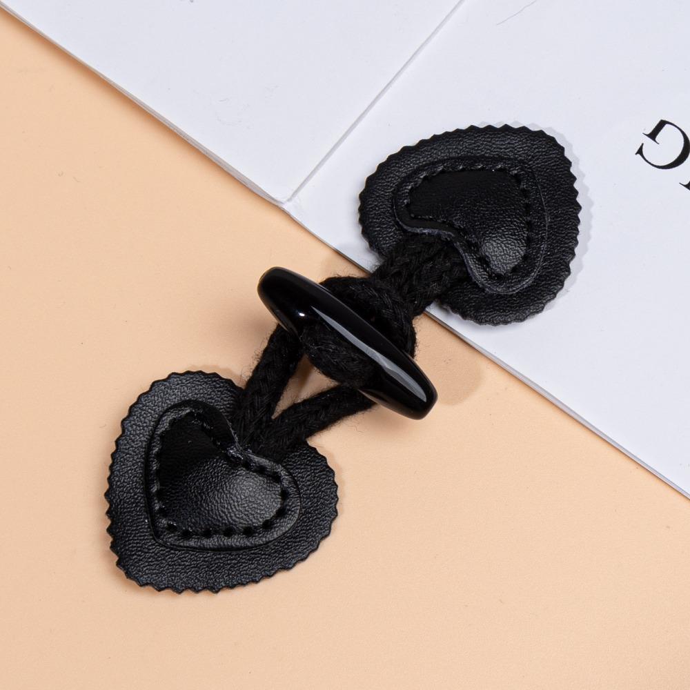 Fashion PU Leather Horn Buckle Vintage Style Sew-On Design Resin Horn Buttons Sew-On Buttons Jackets