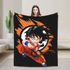 Kid Goku Jump Kick DBZ Logo Blanket Flannel Awesome Breathable Throw Blankets for Coverlet Textile Decor,