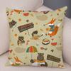 Cute Animal Pattern Cushion Cover Cartoon Friends Monkey Penguin Zebra Donkey Design Soft Square Pillow Home Decor Gift xcm