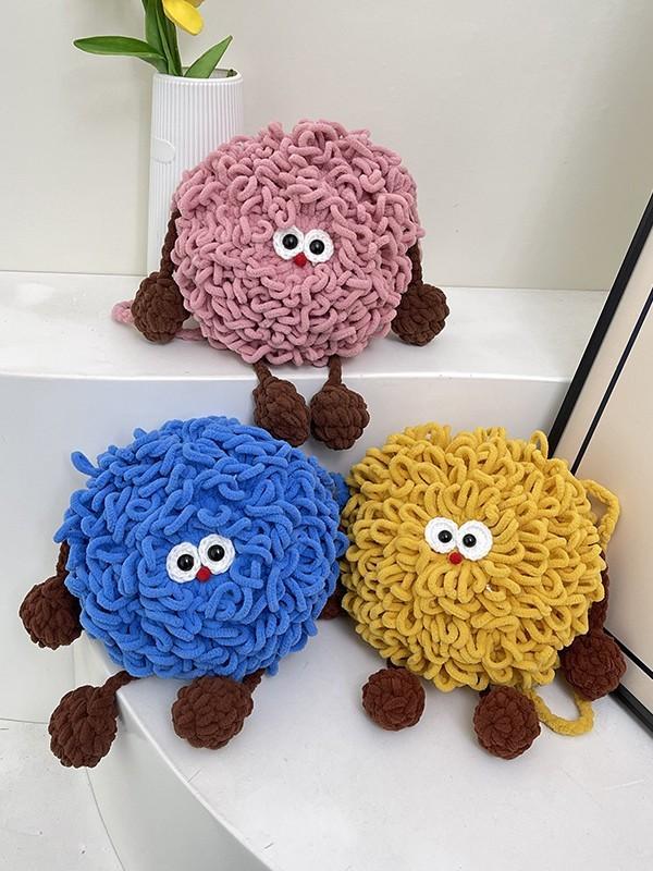 Kawaii Knitted Mini Phone Bag With Snap Closure For Daily Casual Use