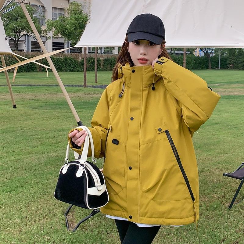 Down Jacket, Women's Winter Coat, Thickened Couple's Workwear, Short Korean Style Outdoor Jacket, Cotton-padded Coat